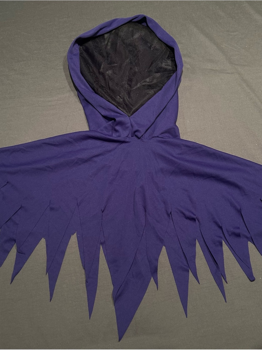Purple Shredded Hooded Cowl Grim Reaper Mesh Face Halloween Costume Mask